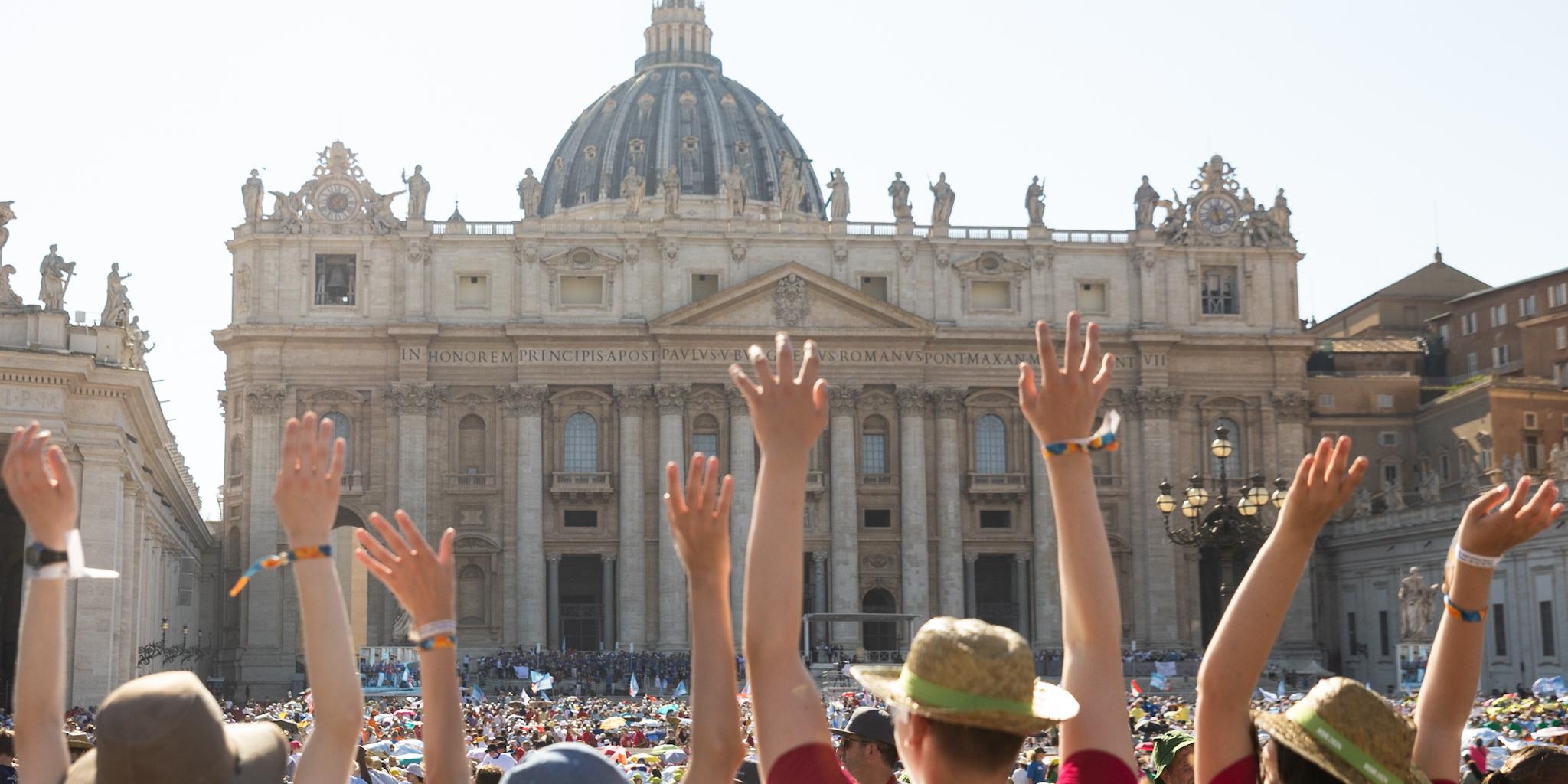 Papstaudienz bei der Ministrantenwallfahrt nach Rom, 30.7.2024, auf dem Petersplatz